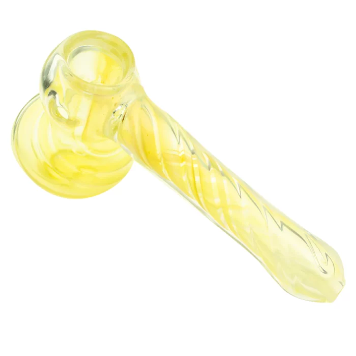 6" Fumed Swirl Pattern Hammer Glass Bubbler Pipe