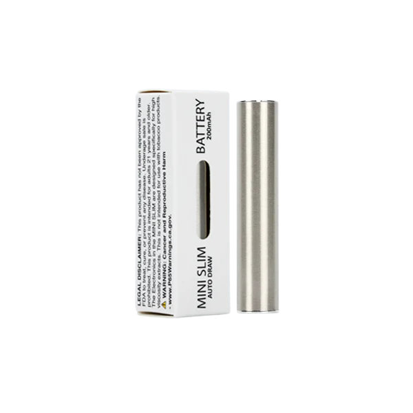 Mini Slim Silver Auto-Draw Vape 510 Thread Battery